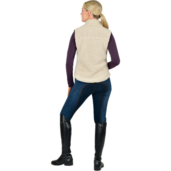 Dublin Thea Teddy Vest 1024229 - Natural Fur / Plum Perfect Trim